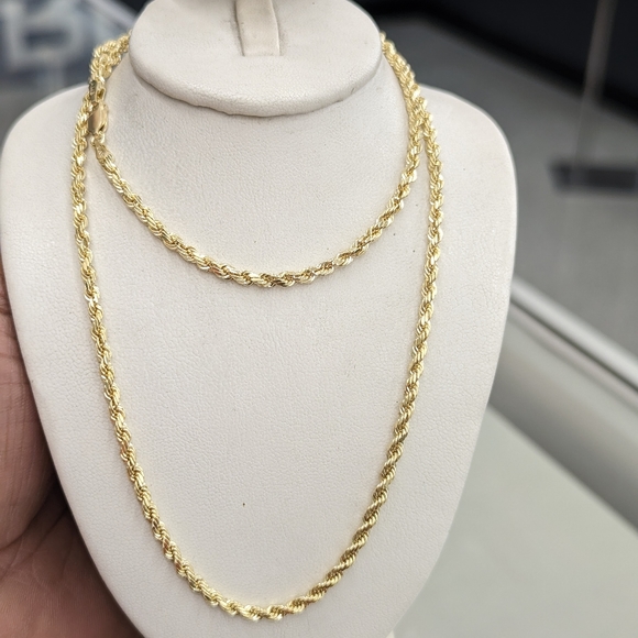 10kt real gold rope chain 2.9 mm 22 inches - Picture 6 of 10